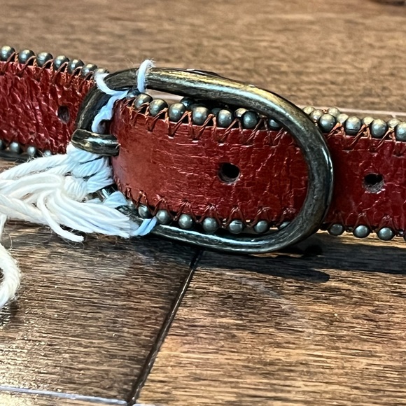 NWT RARE DIESEL oval buckle belt in orange metallic size 75/small. - Picture 2 of 10